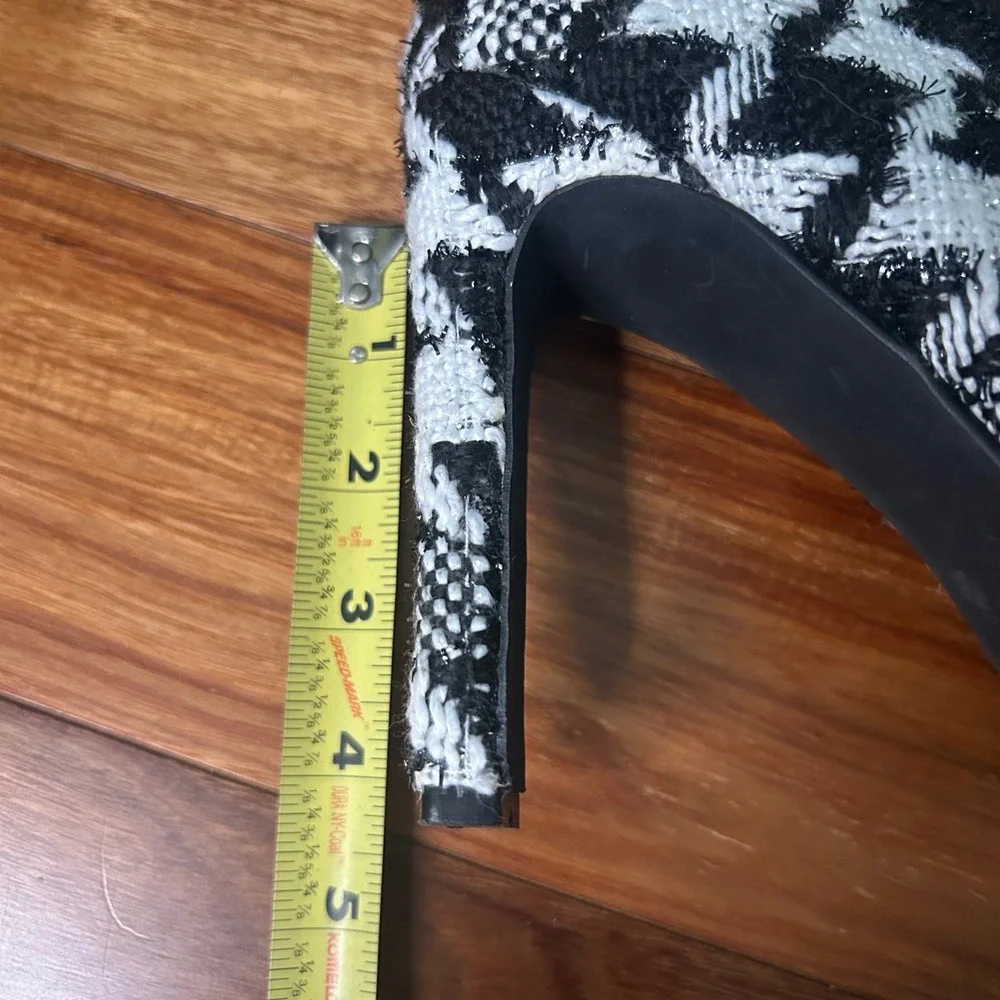 NY&C zendaya Houndstooth Over the Knee Boots Lace Up Heel Textile Size 10‎